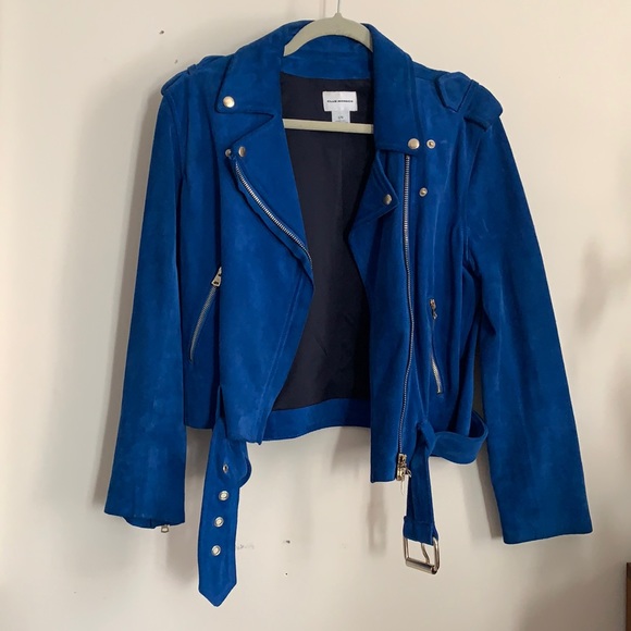 Club Monaco Blue Suede Moto - Picture 3 of 11